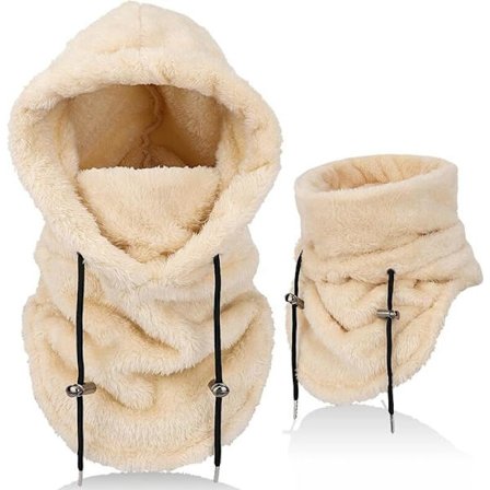 Balaclava, termo-balaclava i fleece, multifunktionel, til udendørs brug, vindtæt ansigtshætte, varm skimaske med nakke- og