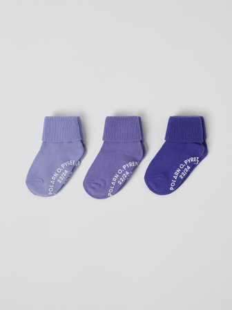Polarn O. Pyret - 3-pack anti-slip socks - 19 - 21 - Childrenswear - purple