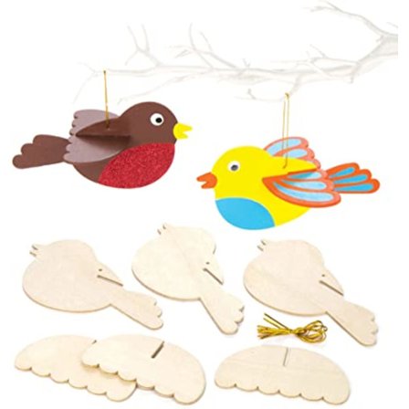 Hengende treskilt (6-pakning) - Kunst og håndverk for barn