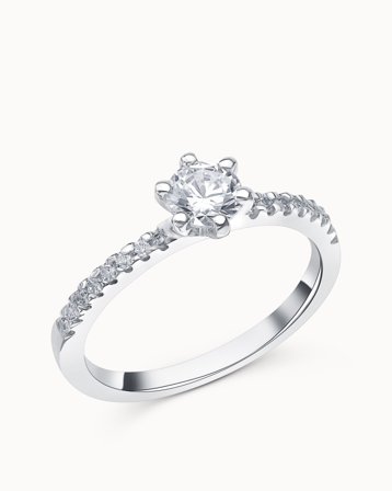 Sidostensring Francine 0.30 Carat 950 Platina - Förlovningsringar & Vigselringar hos Vanbruun