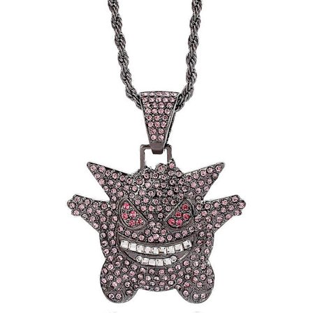 Gengar Lilla Kubisk Zirkonia Hip Hop Vedhæng Smykke til Fans Klassisk Kollektion