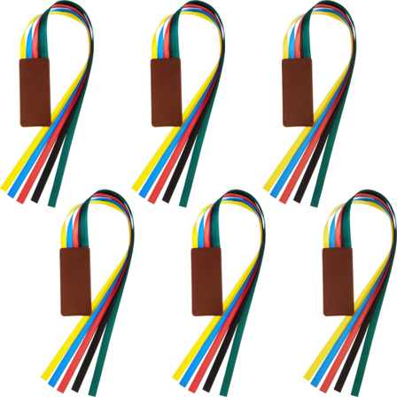 6st Bibelband Bokmärke Multi Ribbon Sidmarkör Läder