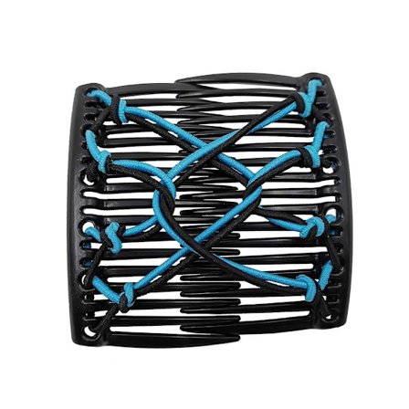 Elastiskt rep Pan Hårklämmor Lazy Comb BLÅ