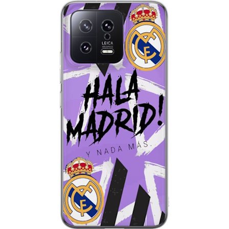 Xiaomi 13 Genomskinligt Skal Hala Madrid motiv i lila med Real Madrid emblem och energisk fotbollsgrafik perfekt för fans av klubben och starka sport