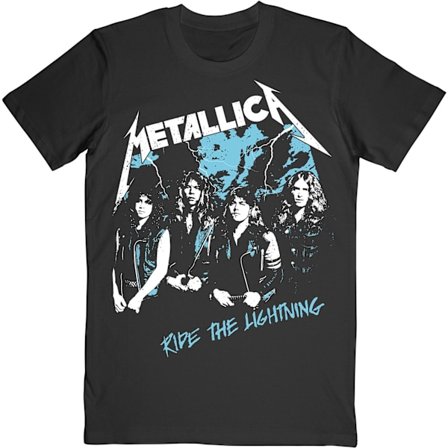 Metallica Unisex Adult Ride The Lightning Vintage T-Shirt S Bla
