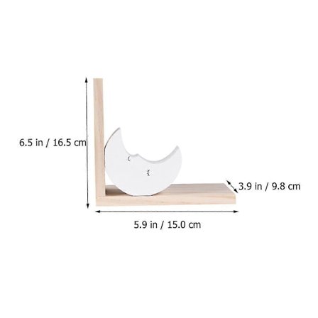 Måneformet Bogstøtte Bogholder til Skrivebord Hjemmebrug Bibliotek Studiekontor Forsyning 2 Sæt
