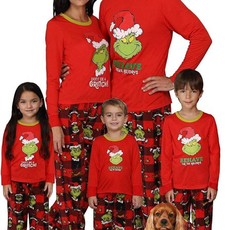 Grinch julepyjamas - matchende familie til voksne og børn KLB
