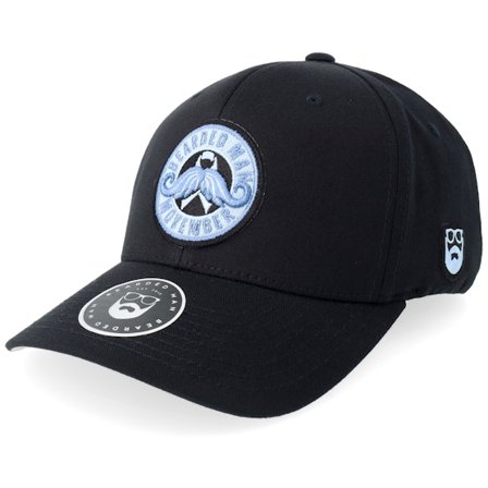 Bearded Man - Black flexfit Czapka Z Daszkiem - Movember 2025 Wooly Combed Black Flexfit @ Hatstore