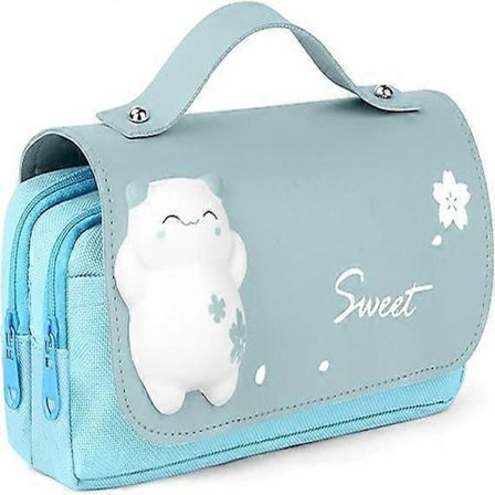 Pencil Pen Taske med Stor Kapacitet, Flere Rum, Kontorartikler, Makeup Taske, Stressreducerende Penalhus, Piger, Drenge, Teenagere, 