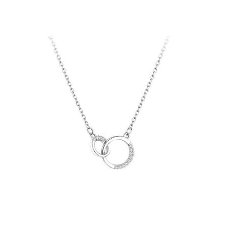 Diamant Geometrisk Dobbel Sirkel Halskjede Mote Enkelt Hult Kragebein Kjede Te