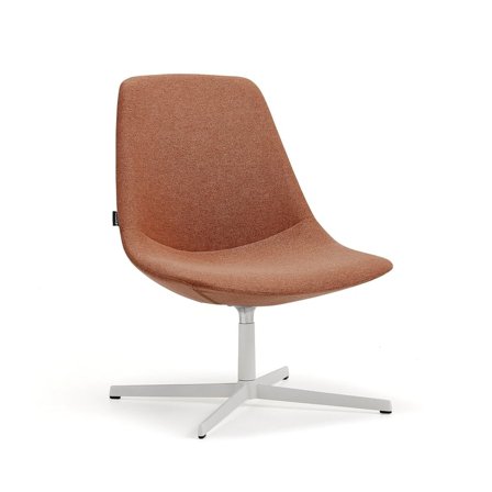 Lounge chair LANGLEY, white/copper