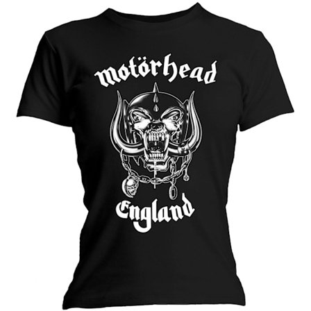 Motorhead Dam/Kvinnor England T-Shirt L Svart
