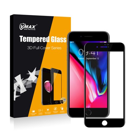 VMAX skjermbeskytter iPhone 7/8 - svart, herdet glass