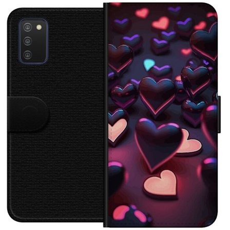 Kompatibel Tegnebogsetui til Samsung Samsung Galaxy A03s Midnatshjerter