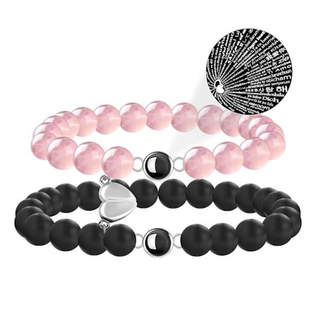 1 SET Par-Bracelet for Par, Valentinsdag-Bracelet, Jeg Elsker Deg 100 Språk Magnetisk Hjerte-Bracelet for Par-Gaver
