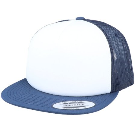 Yupoong - Blauw trucker Cap - Navy/White/Navy Foam Trucker @ Hatstore