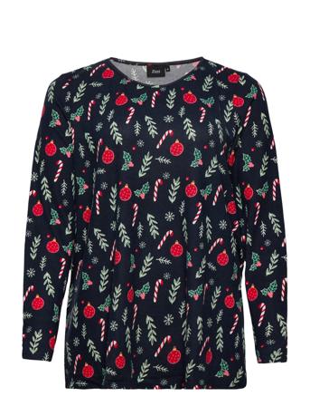 Vlucca, L/S, Blouse Langærmet T-shirt Multi/mønstret Zizzi