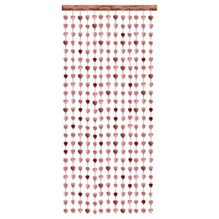 Dörrdraperi Hjärtan Roséguld 100x245cm