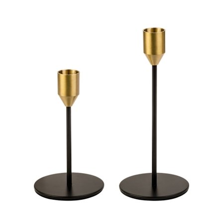 Svart Gull Metall Lysestake Metall Dekorativ Lysestake Ornament for Soverom Stue Dekor Gave Tilbehør