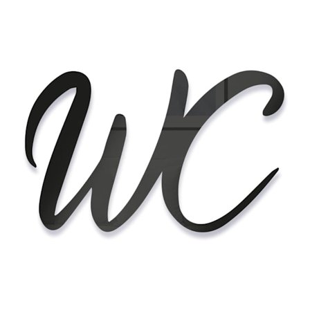 Dørskilt, i form av skrift, svart (stil 2)