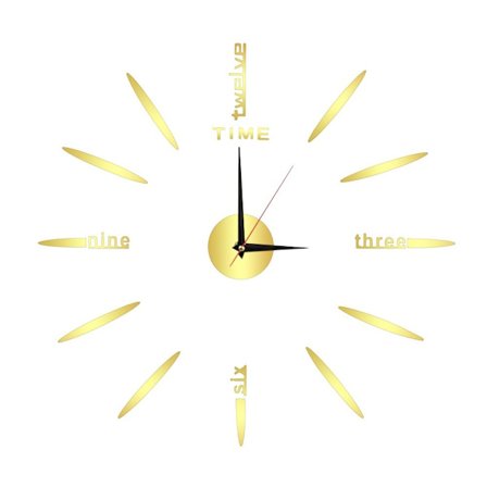 40 cm DIY Väggklocka Spegel Yta GULD GULD