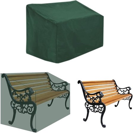 Havebænk Dækken Vandtæt Dækken - 2 Personers Vandafvisende, Vindtæt, UV-Bestandig 210D Polyester Oxford Klud, 134 x 66 x 89cm (Grøn) {Db}