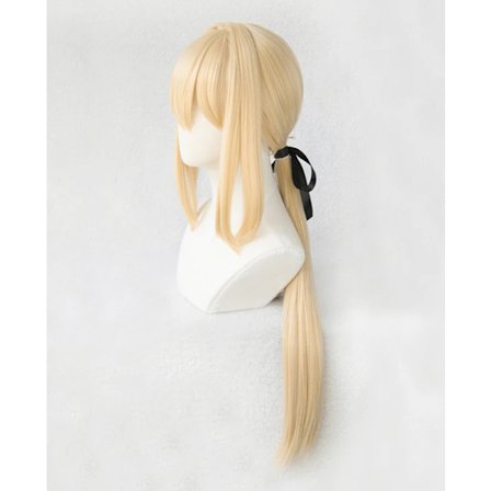 Violet Evergarden Cosplay -peruukki, lämmönkestävä, synteettinen, vaalea peruukki, jossa on hiuspanta + peruukkihattu