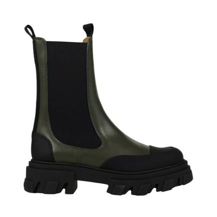 Ganni Medium chelsea boot in veal leather leather Sort, Dame Chelsea boots, Størrelse: 40 EU