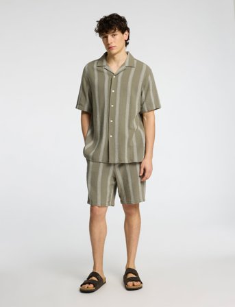 Selected Slhrelax-Sal Shirt Ss Resort - Green - M