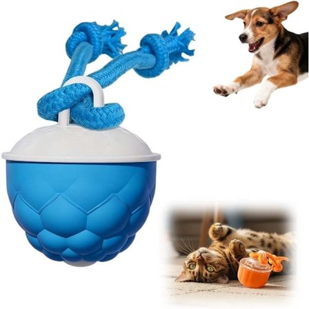 2025 Interaktiv Hundeleke Ball - Blå Uknuselig Tyggesikker Ball for Hunder i Alle Størrelser, Lek Innendørs og Utendørs blue{ROG}