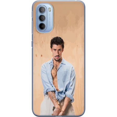 Yhteensopiva Puhelinkuori Motorola Moto G31 Bad Bunny Super Bowl-inspiroima grafiikka, jossa NFL-trofe ja San Franciscon silta urheilusuunnittelussa