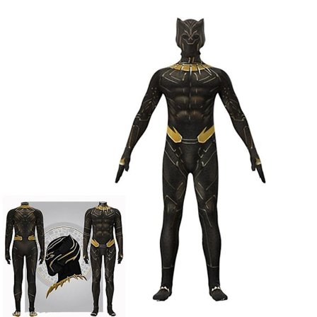 Black Panther Bodysuit CosplayParty Jumpsuit Adult Boys Costume Z