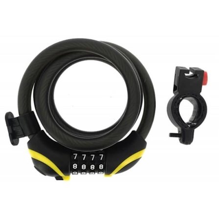 LED 150 Michelin kod spirallås - svart/gult - 150 cm/12 mm