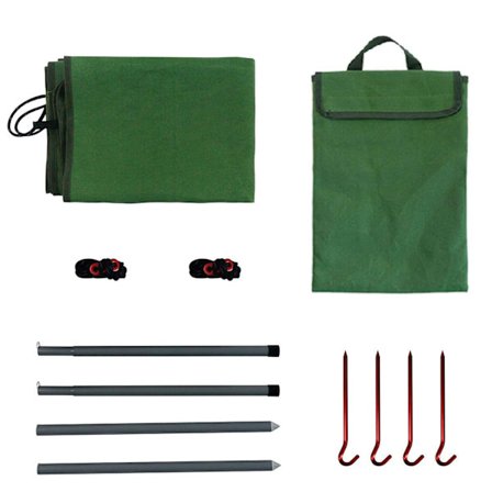 1 sett grønn vindskjerm i stoff for utendørs camping