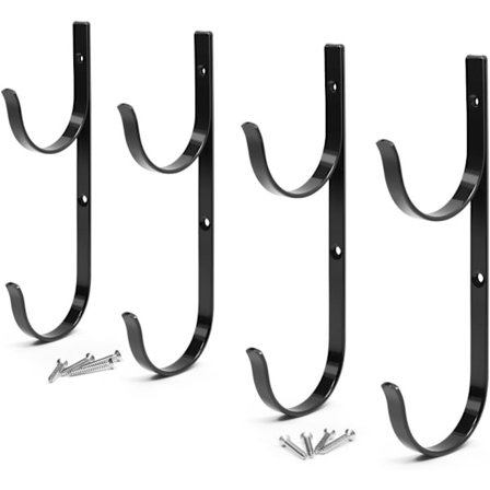 4 stk. Poolstang Ophæng Premium Sort Aluminium Holder Sæt, Ideel H