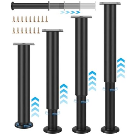 4 Pcs Adjustable Furniture Legs Adjustable Furniture Feet 25-42cm Cold Rolled Steel Furniture Feet Rust