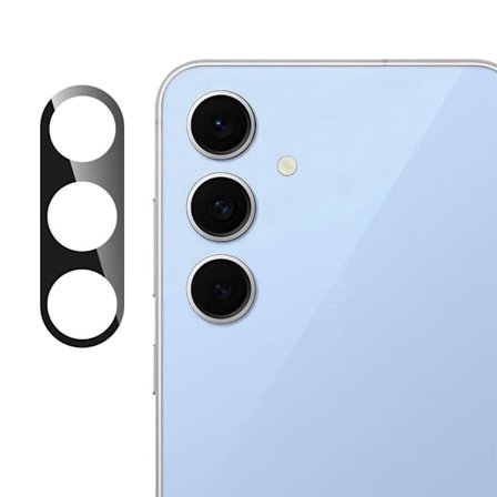 SKALO Samsung Galaxy S25 FE 3D Kameralinse Beskyttelsesglas - Sort