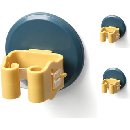 Multifunktionel vægmonteret moppeholder, selvklæbende moppeholder, til ophængning af værktøj, 3 stk. (blå)