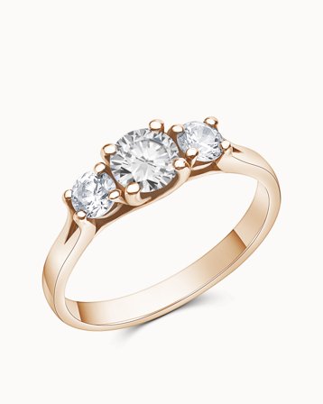 Trestensring Embla 18K Rosaguld - Forlovelsesringe & Vielsesringe hos Vanbruun