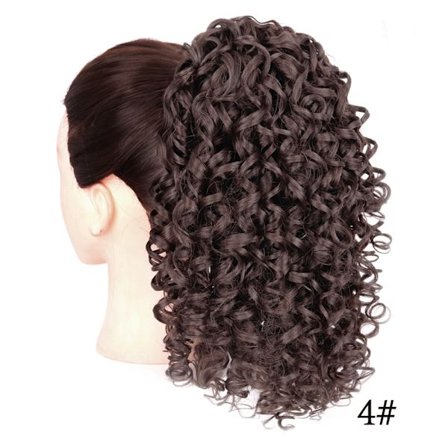 AZQUEEN Syntetisk hårfiber Varmebestandigt krøllet hår med hestehale falske hår-chip-in-hårforlængelser Elastikbånd med snoretræk