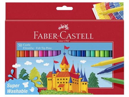 FABER-CASTELL Fiberpennor, sorterade färger 50/fp - Lyreco - Skola och förskola - Pennor och tillbehör - Fiberpennor - Standard