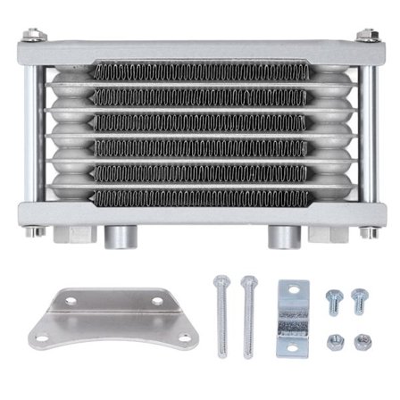 Motoroliekøler Aluminium Transmission Oliekøler til 50cc-250cc motorcykel terrænkøretøj ATV Sølv