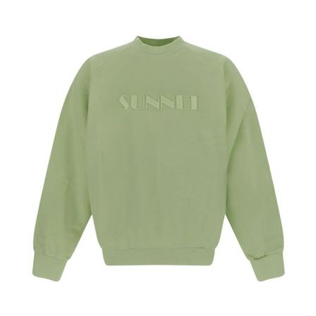 Sunnei, Logo Embroidery Sweatshirt Groen, Heren, Maat:L