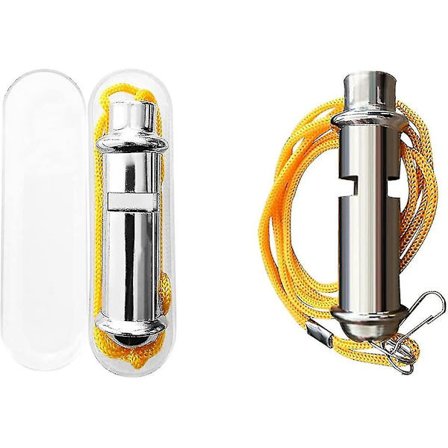 2 stk Hundefløyte Metall Politi Fløyte Overlevelse Sikkerhetsfløyte med snor for campingvandring Utendørs Båtjakt