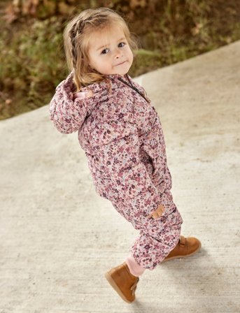 Minymo Quilted Jacket Aop - Pink - 104