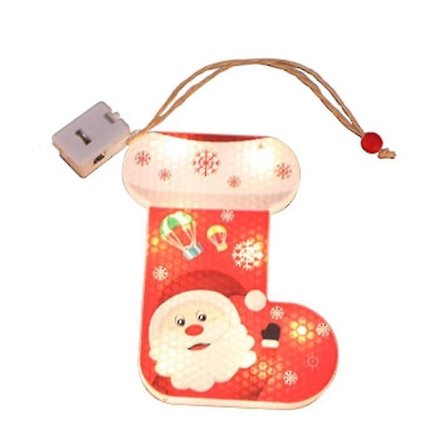 Julelys Hengende Hus, Led Hengende Julelys Juletre Pynt Feriefest (Jule Sokker)