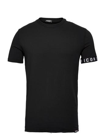 Round Neck T-Shirt T-shirts Short-sleeved Musta DSquared2
