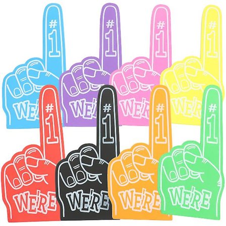 8 stk Giant Foam Finger Foam Hand Pompom Fargerik Cheerleading Foam Hand Vibrant kompatibel med sport -HG