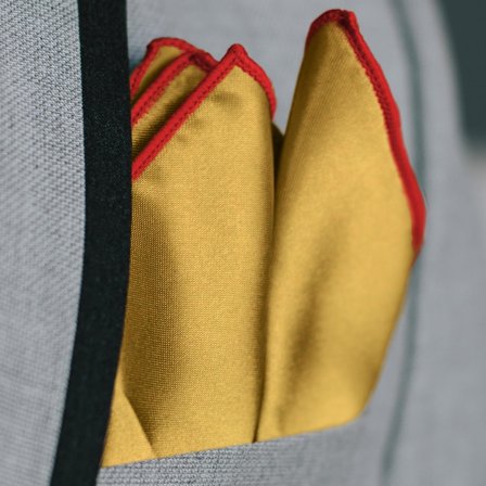 Pochette de costume unie or brillant pour hommes - Pochettes de costume de couleur unie