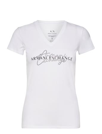 T-Shirt T-shirts & Tops Short-sleeved Hvit Armani Exchange*Betinget Tilbud
